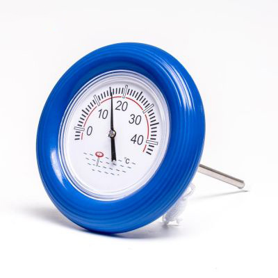 Termometer med blå ring.