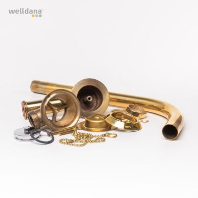 Af-overløb til badekar, brass m/teleskoprør