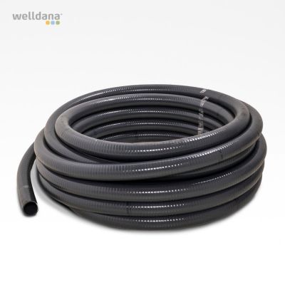 PVC Superflex slange 63mm 25mtr rll, grå